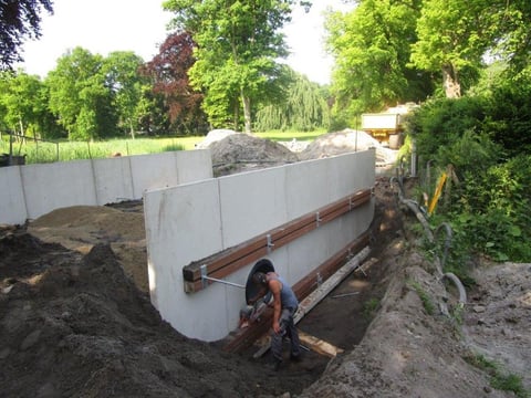 Duikerbrug van keerwanden