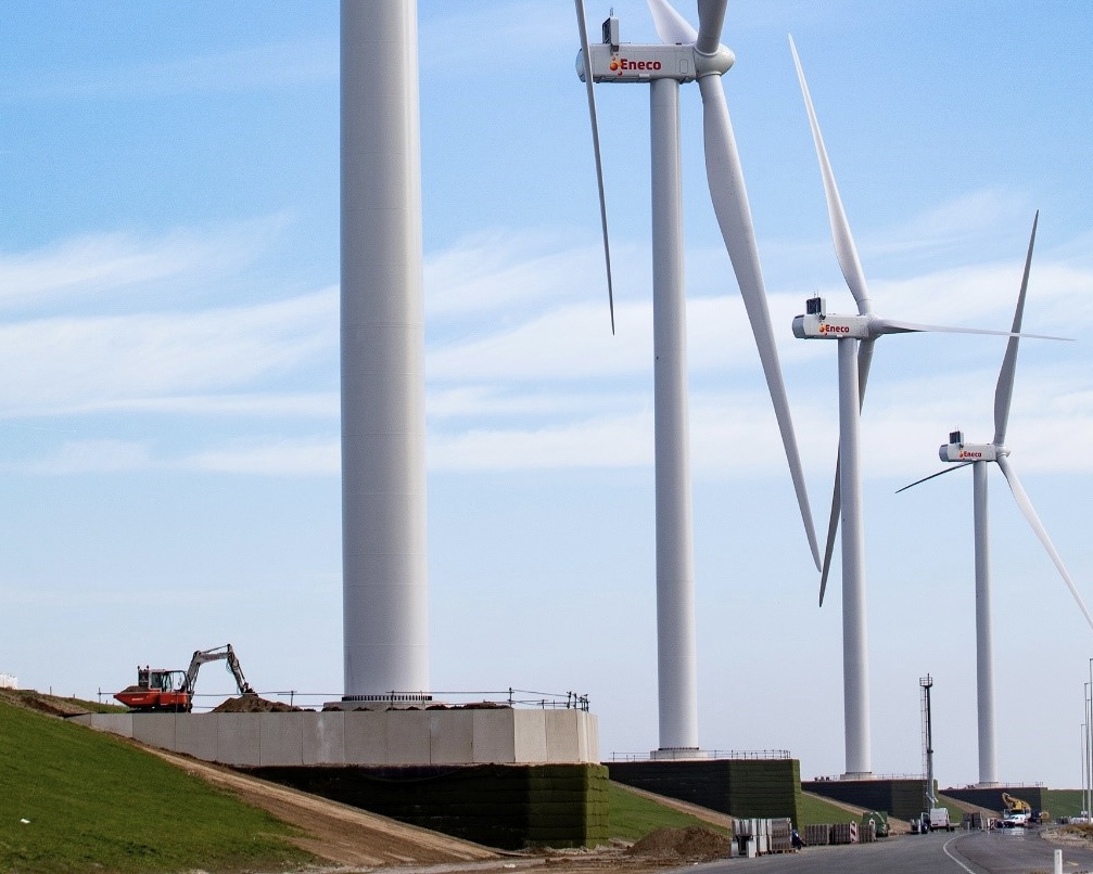 Keerwand bij windmolen